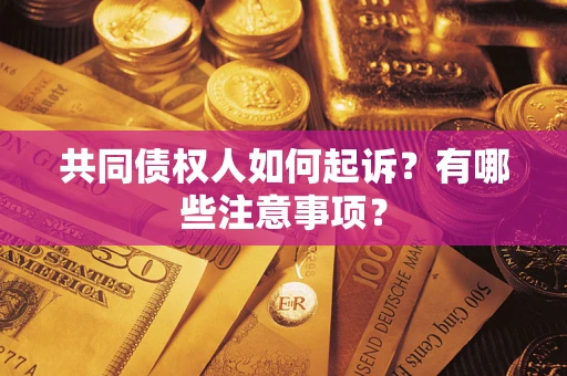 济南共同债权人如何起诉？有哪些注意事项？